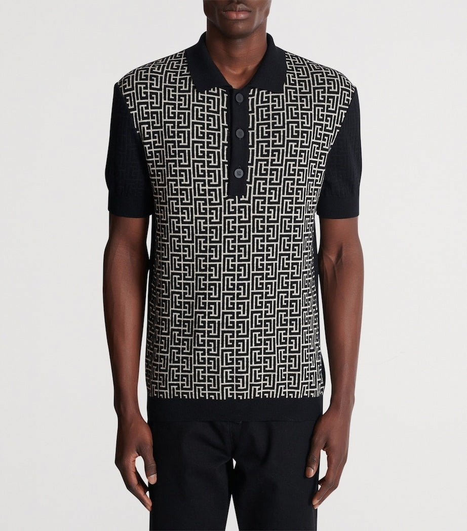 Balmain PB Labyrinth Knitted Polo Shirt - image 3