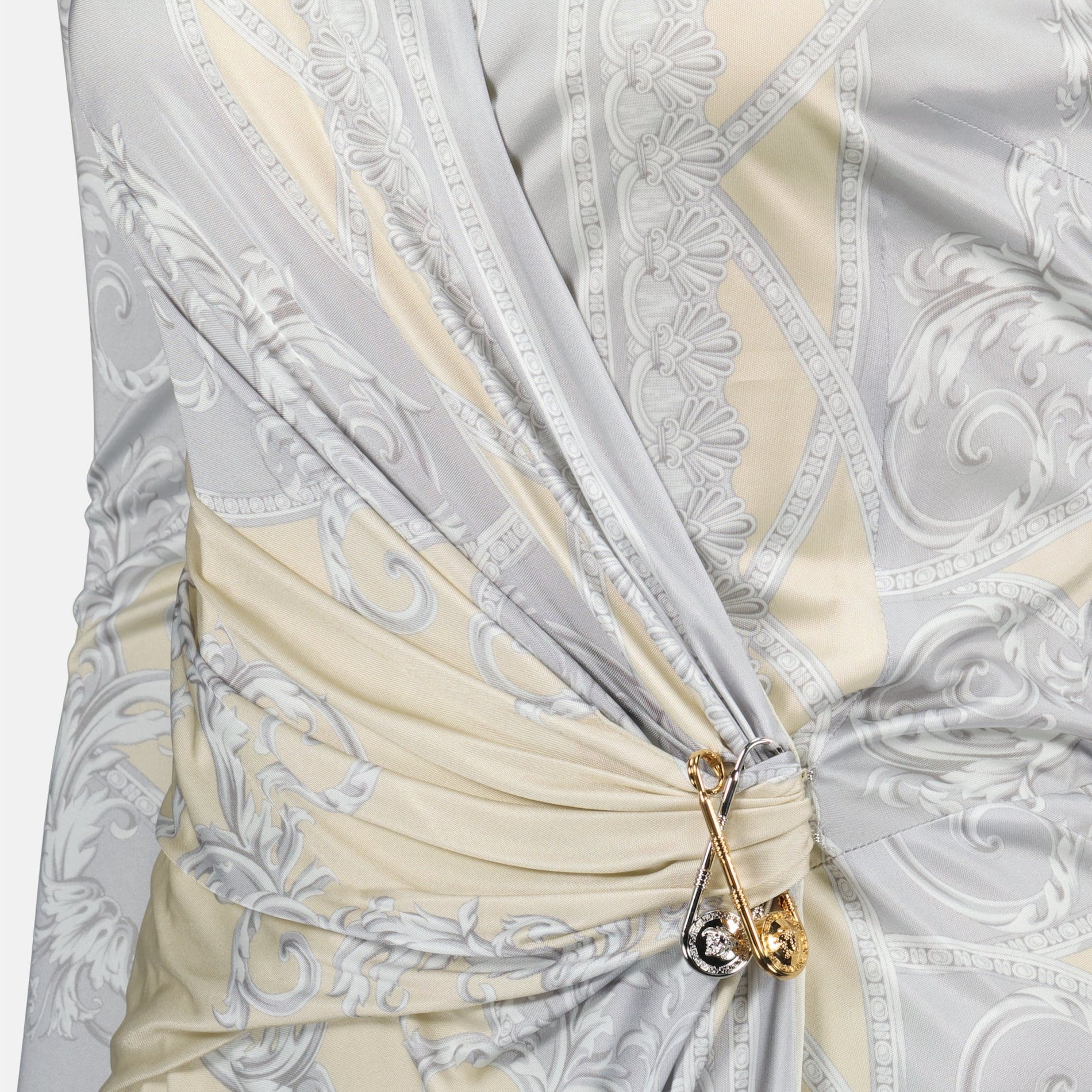 Versace Baroque Print Wrap Midi Dress - image 5