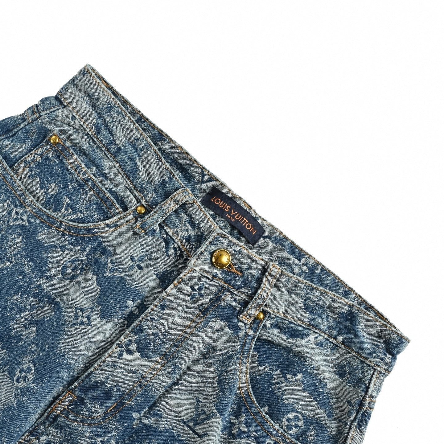 Louis Vuitton Cloud Monogram Blue Denim Jeans - image 4