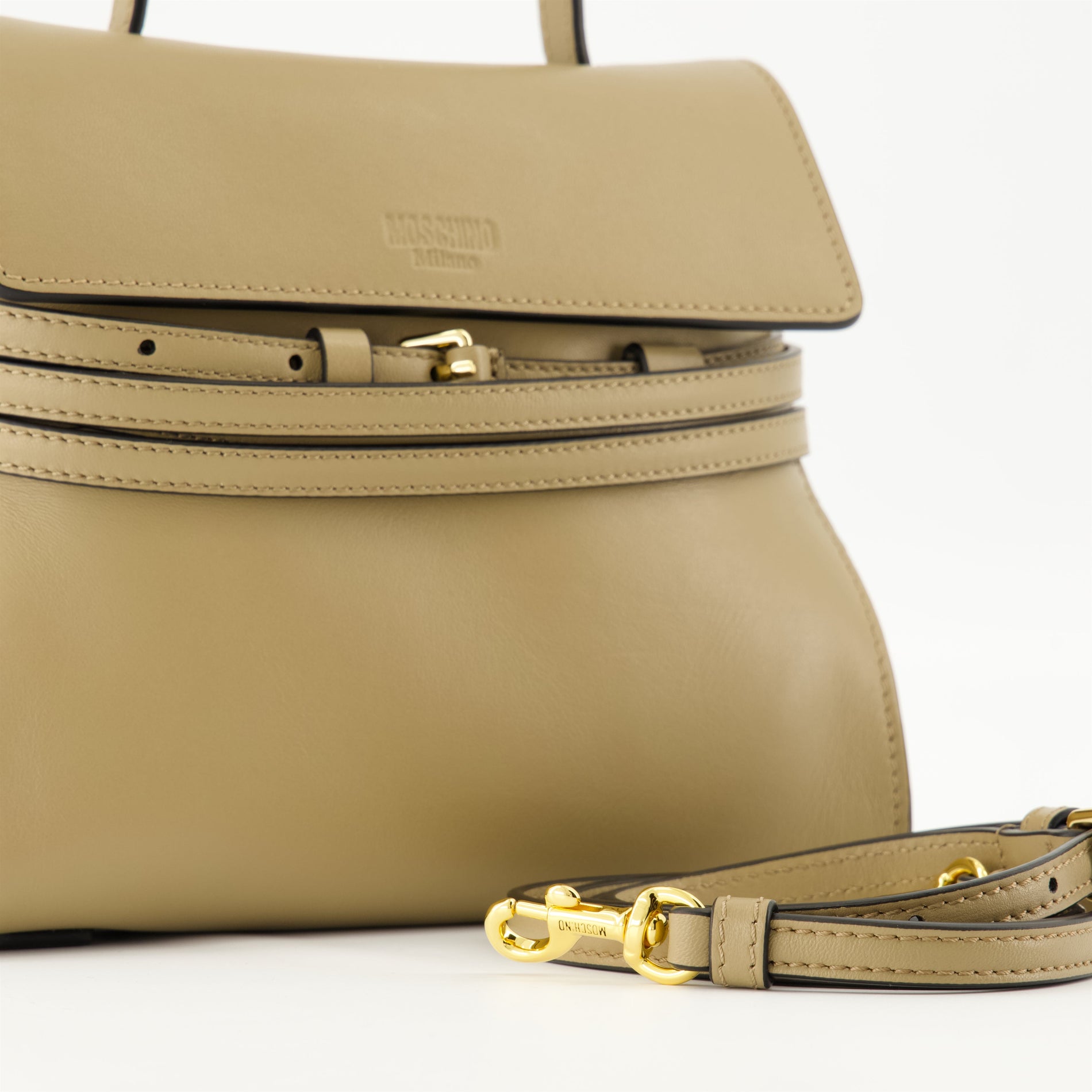 Moschino Tie Me Leather shoulder bag ( Beige) - image 3
