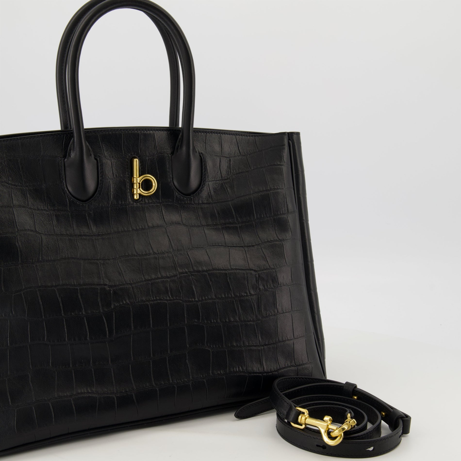 Burberry Croc-Embossed Leather Tote Bag - image 4