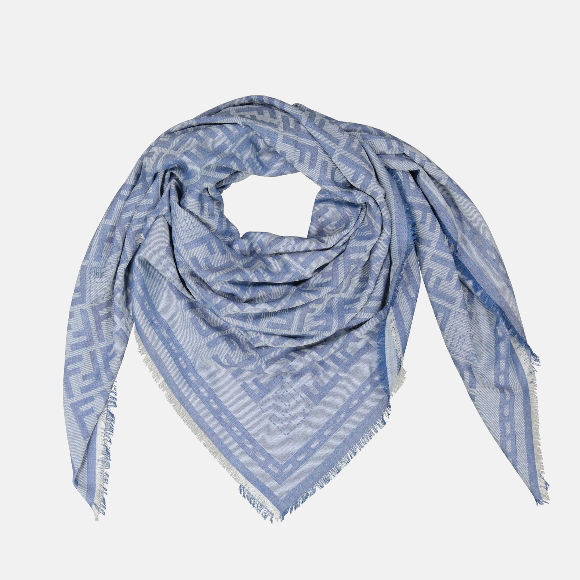 Fendi Logo Jacquard Scarf– Light Blue - image 3