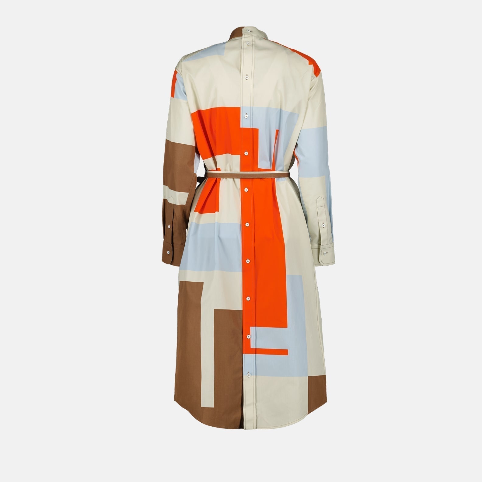 Fendi Abstract Color-Block Belted Shirt Dress - image 4