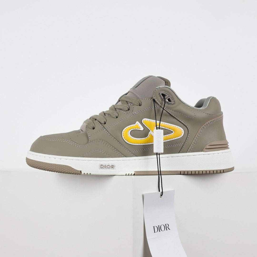 Dior B57 Low-Top Sneakers in Taupe with Yellow CD Signature - image 3