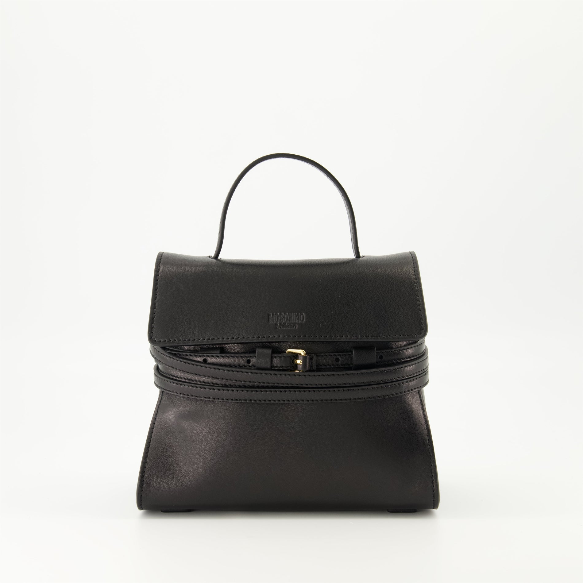 Moschino Tie Me Leather shoulder bag (Black)