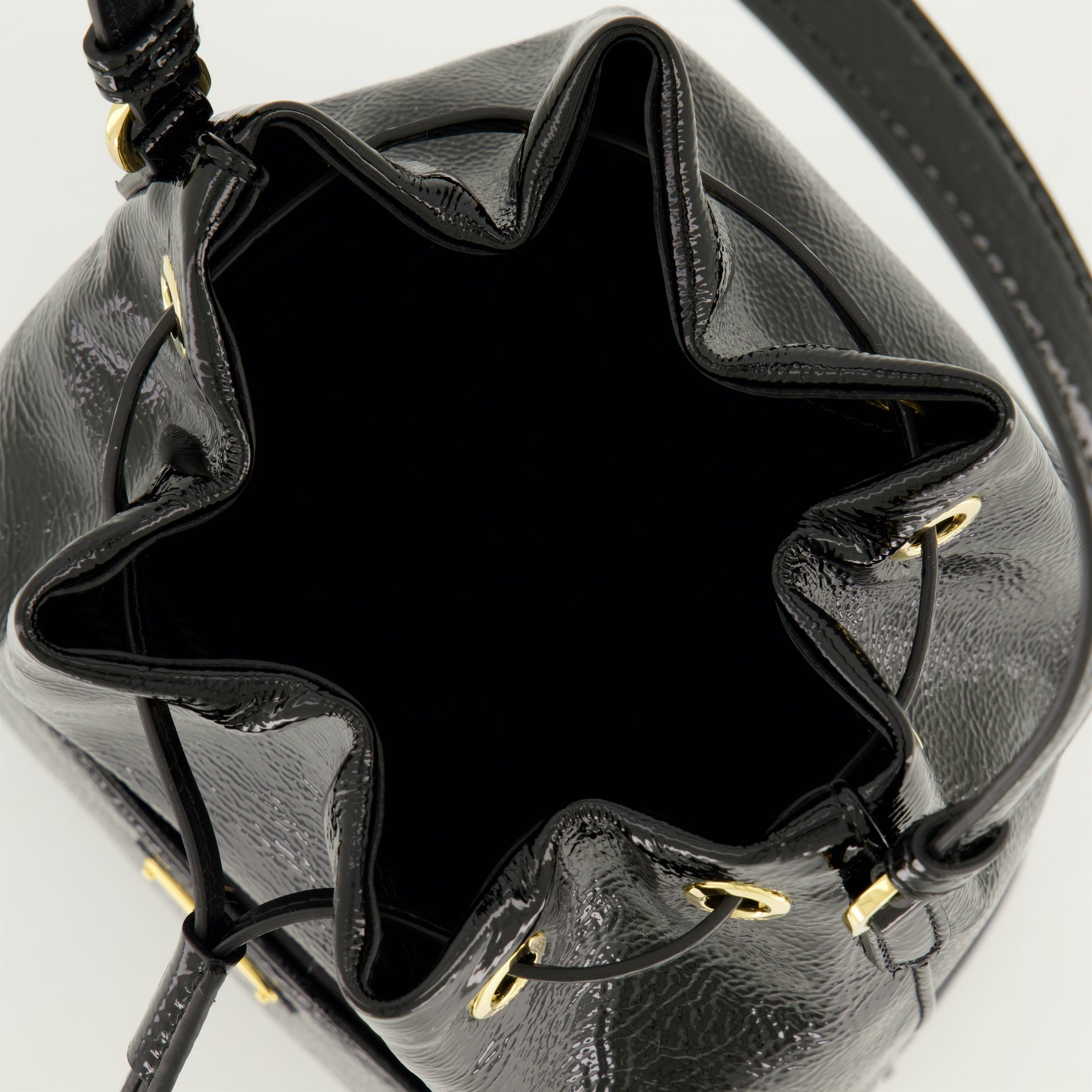 Prada Patent Leather Bucket Bag (Black) - image 4