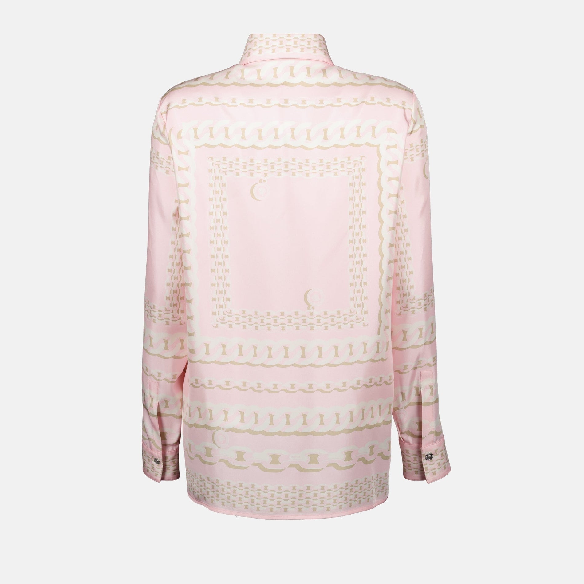 Versace Pink Chain Print Silk Shirt - image 4