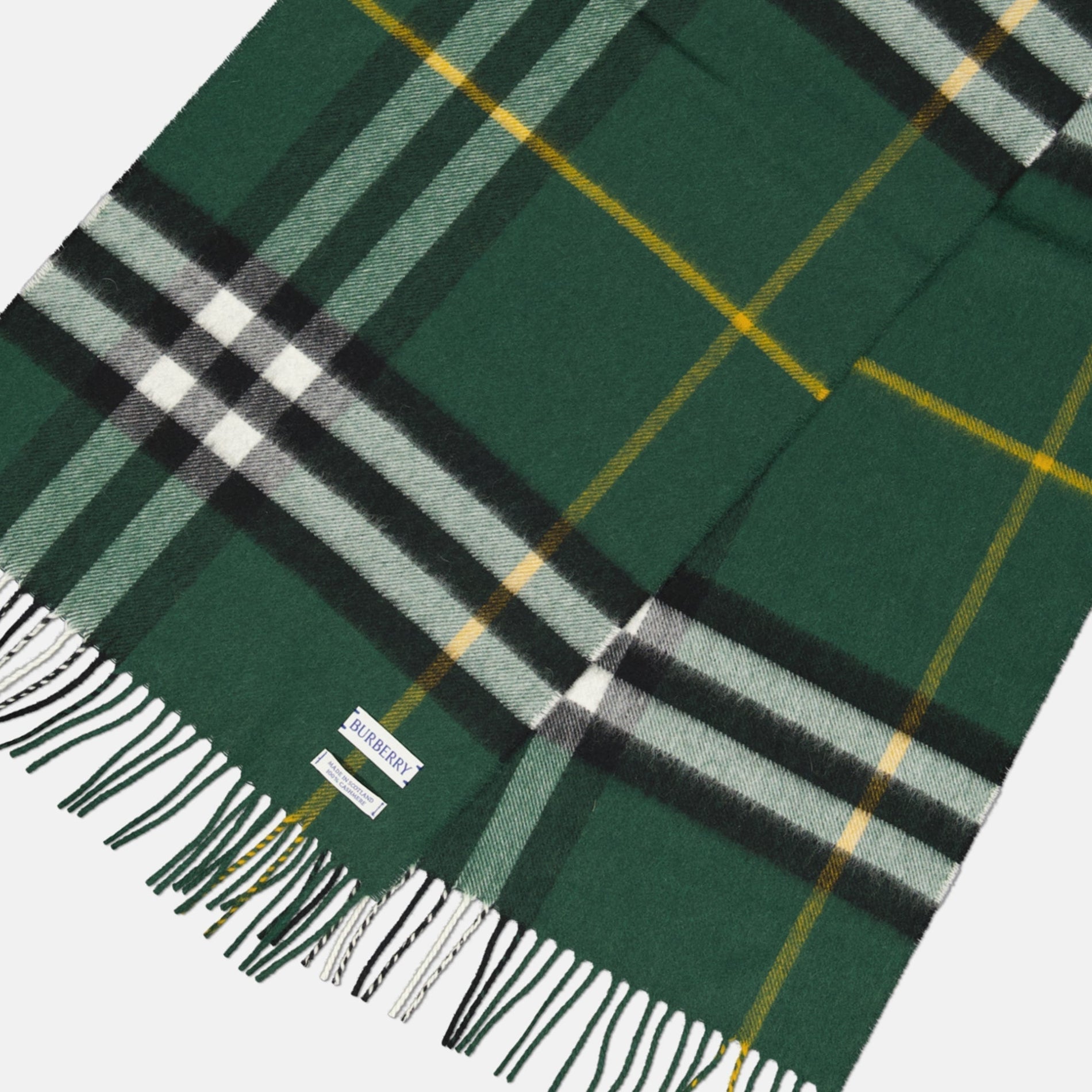 Burberry Check Wool Scarf – Forest Green Plaid Scarf - image 3