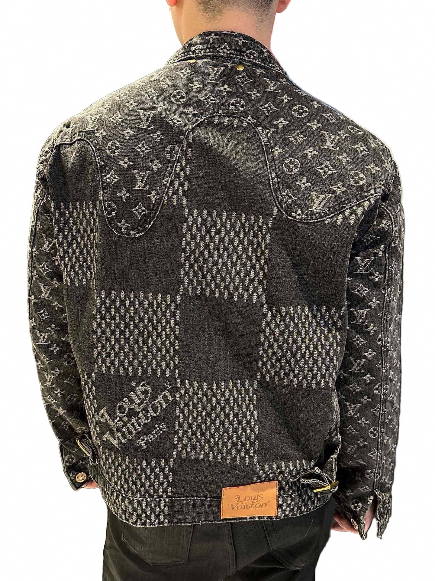 Louis Vuitton Monogram & Damier Mixed Denim Jacket – Charcoal Edition - image 7