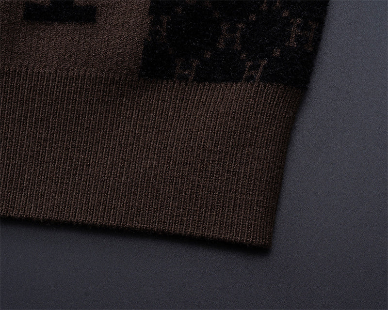 Hermes Checkered “H” & Horse Motif Wool Sweater - image 6