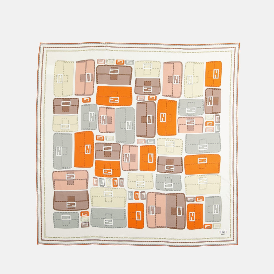 Silk Scarf – Multicolor Baguette Print