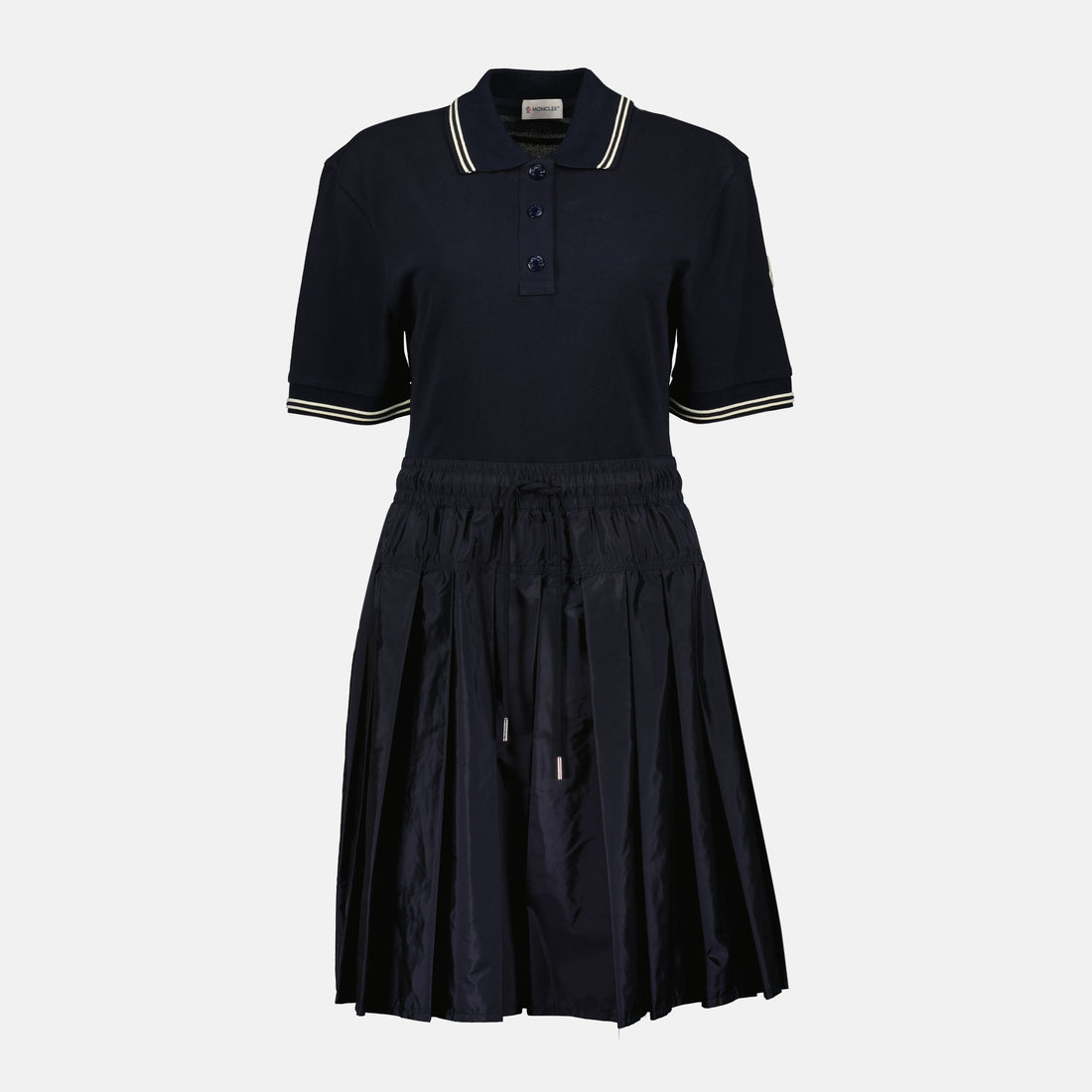 Polo Collar Drawstring Waist Dress