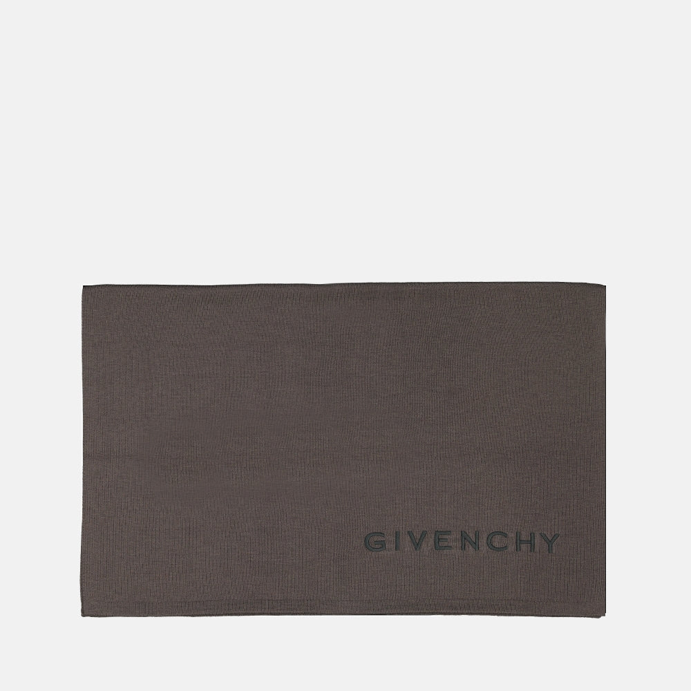 Givenchy Logo Wool Scarf – Brown