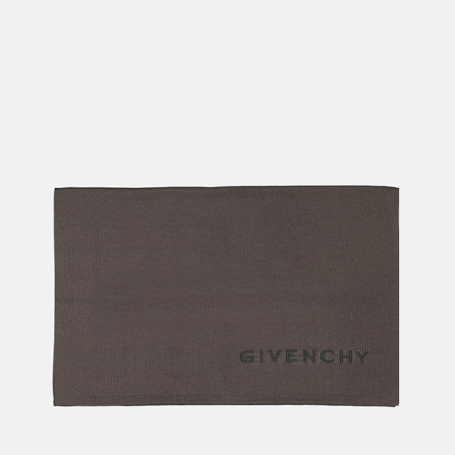 Givenchy Logo Wool Scarf – Brown