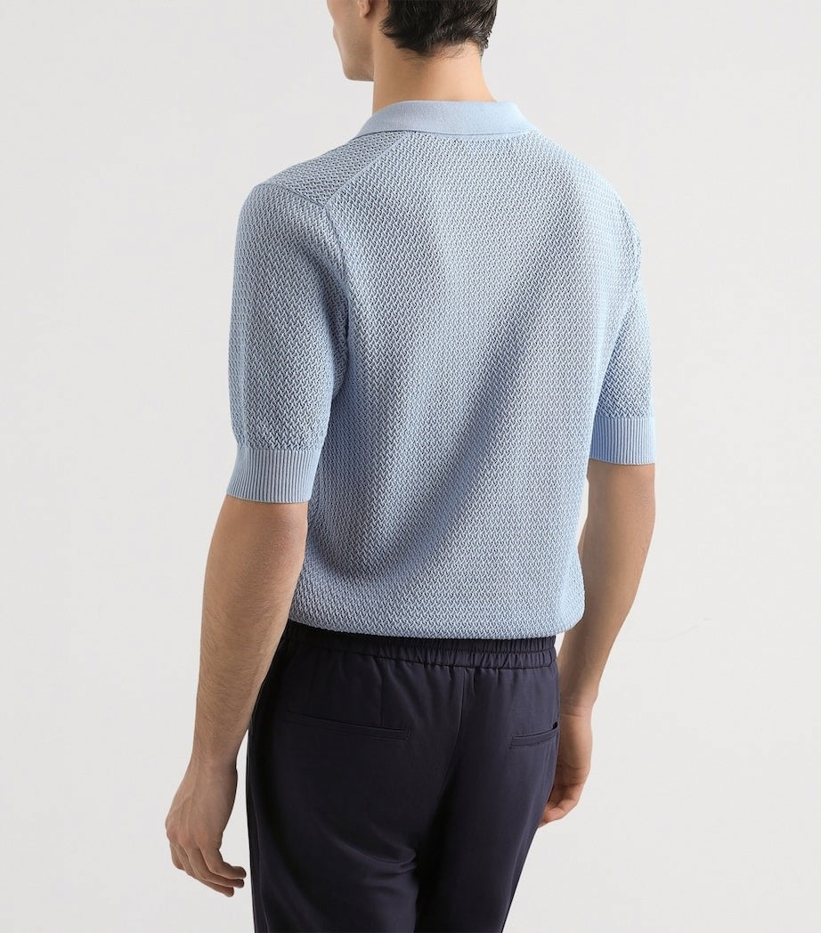 Dolce & Gabbana Textured Cotton Polo Shirt - image 3