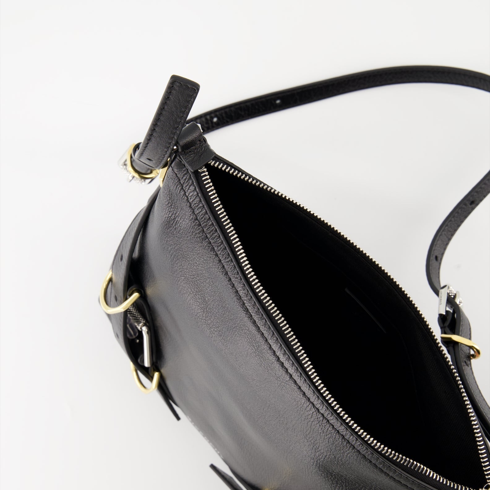 Givenchy Black Leather Shoulder Bag with Strap Detail - image 4