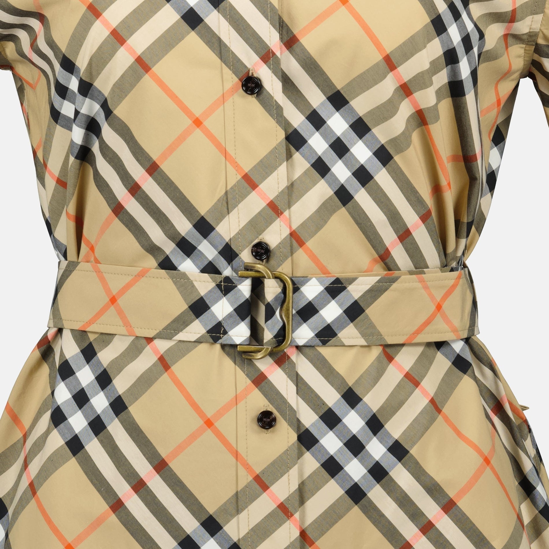 Burberry Short Sleeve Icon Check Belted Shirt Dress - image 5