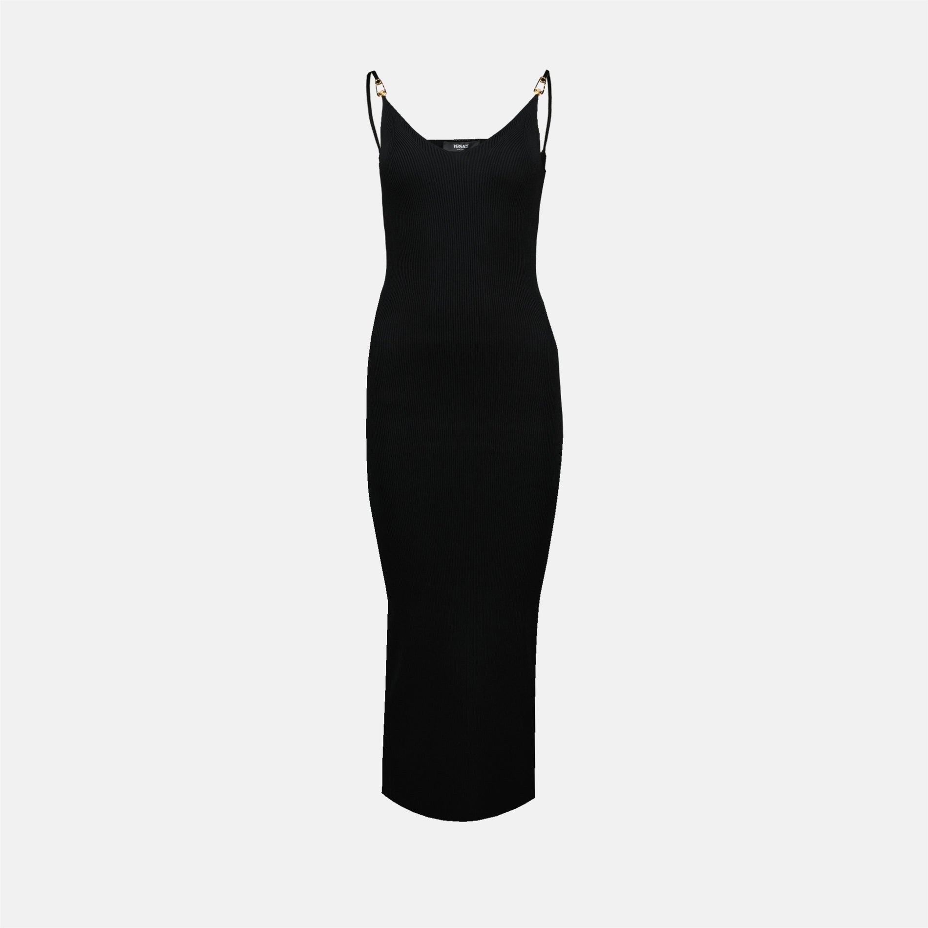Versace Ribbed Knit Maxi Slip Dress
