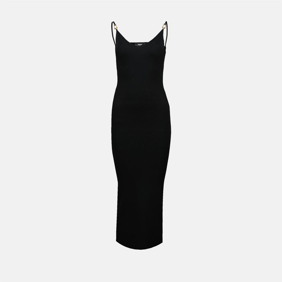 Versace Ribbed Knit Maxi Slip Dress