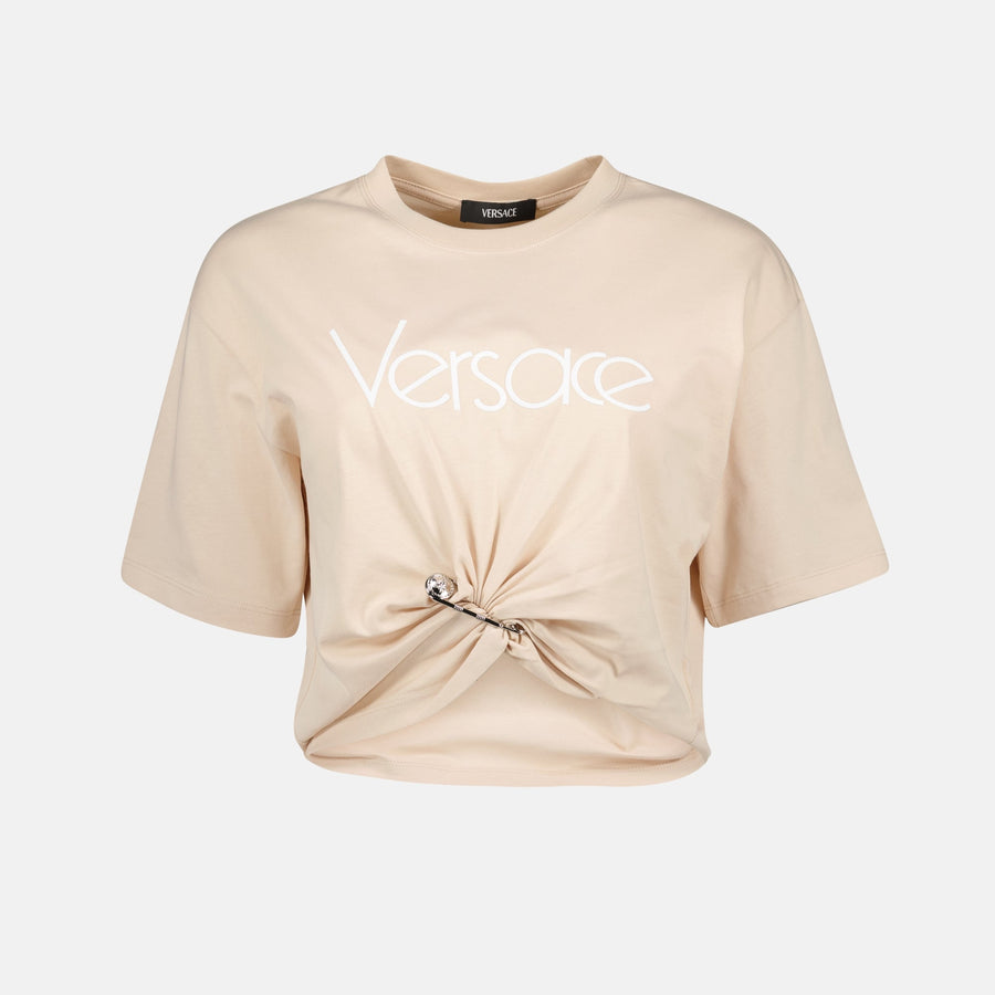 Versace Logo Twist Crop T-Shirt