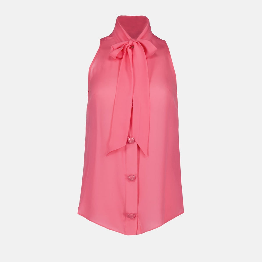 Moschino Silk Bow Blouse in Pink