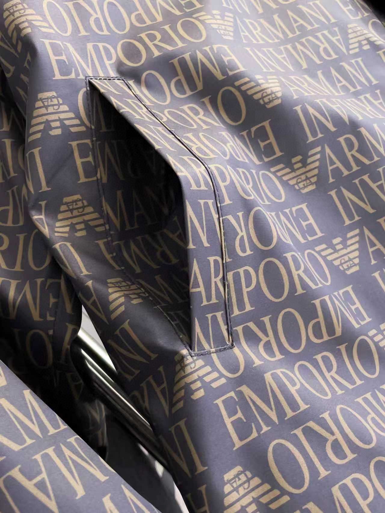 Emporio Armani Monogram Print Hooded Windbreaker - image 5