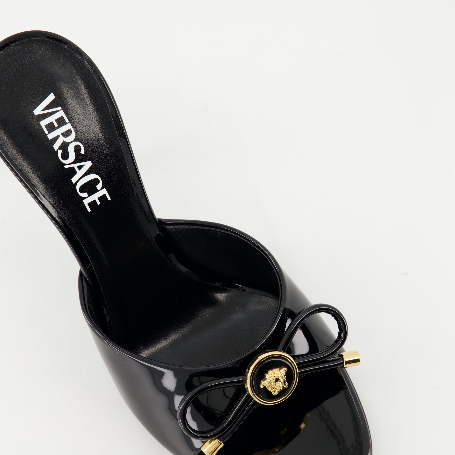 Versace Patent Leather Mule Heels - image 5