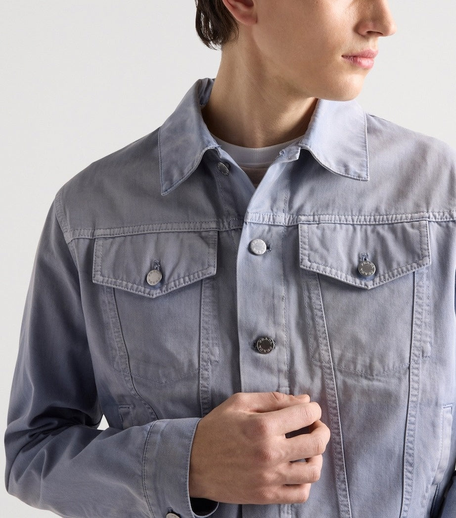 Prada Light Wash Cotton Gabardine Denim Jacket - image 2