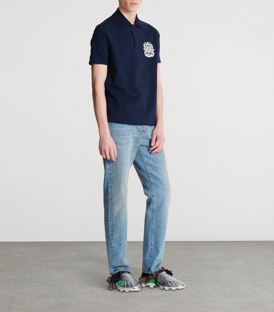 Balmain Crest Cotton Polo Shirt - image 4