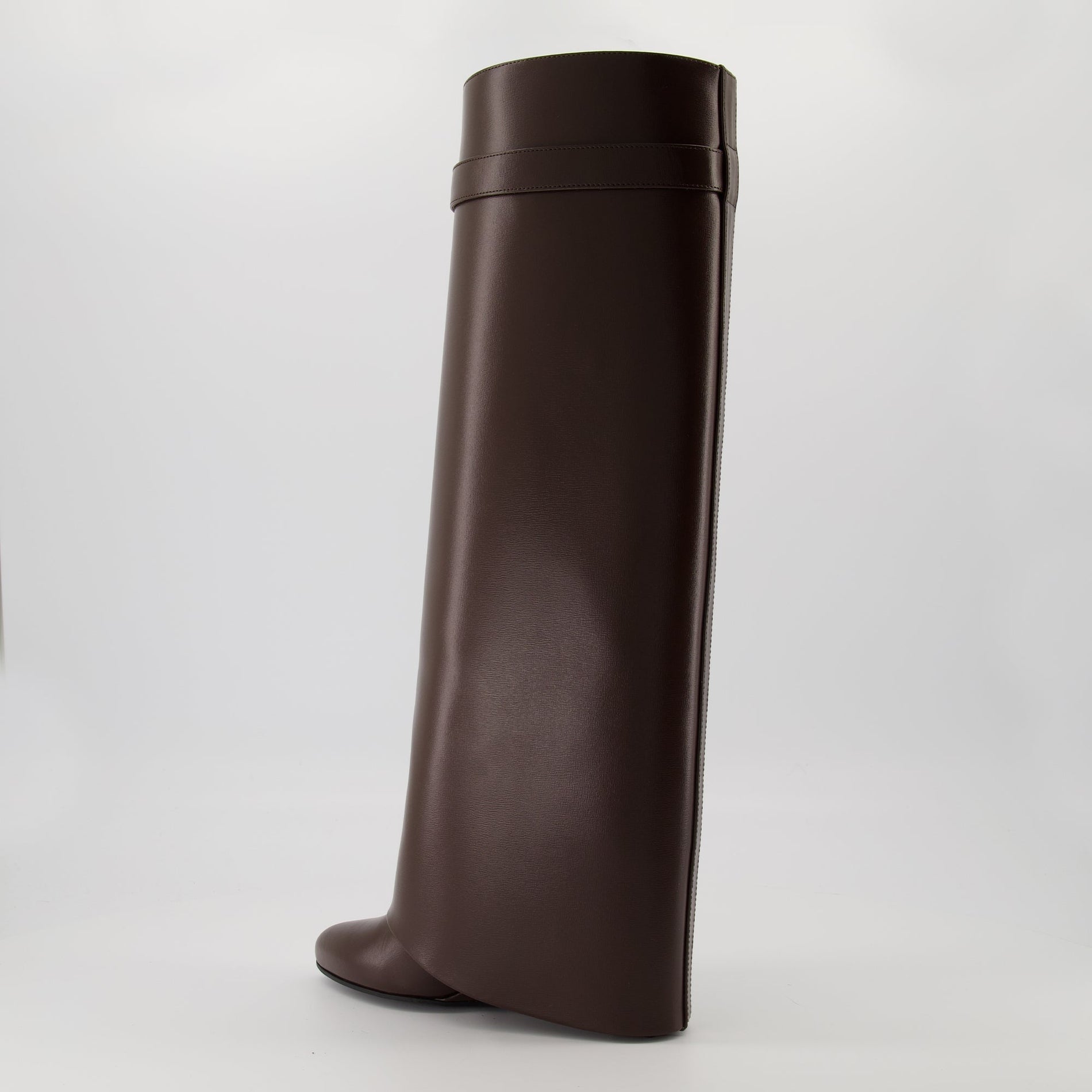 Givenchy Shark Lock Brown Knee-High Wedge Boots - image 3