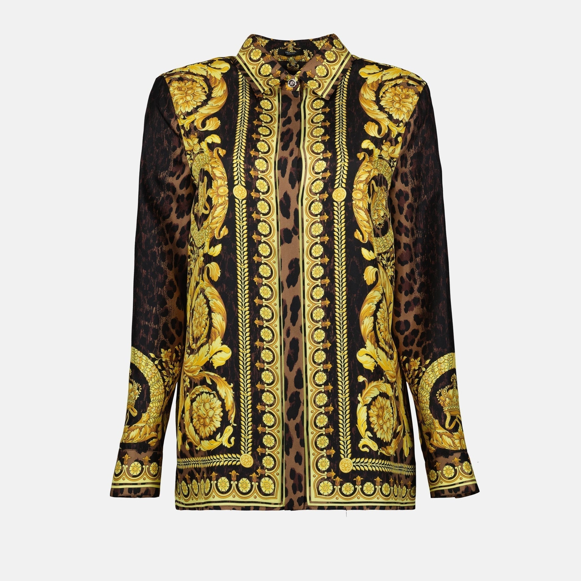 Versace Baroque Silk Shirt-Leopard