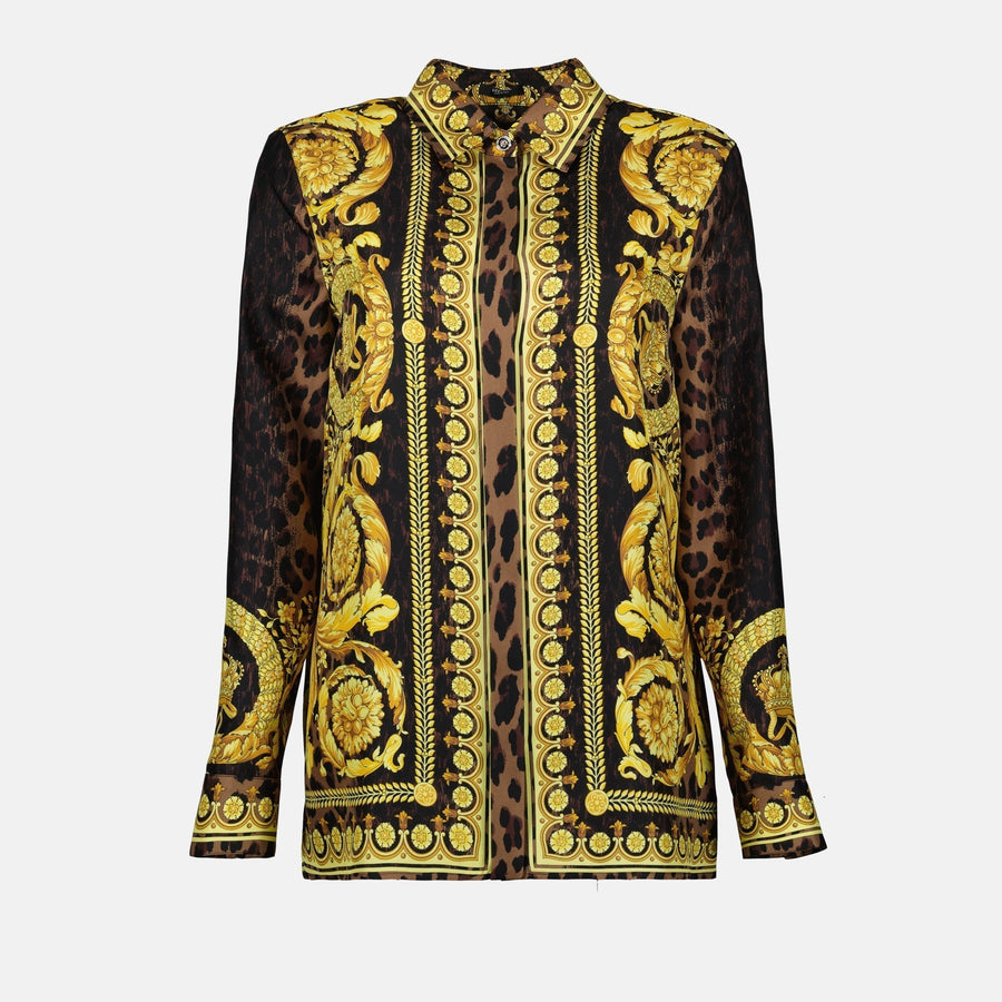 Versace Baroque Silk Shirt-Leopard