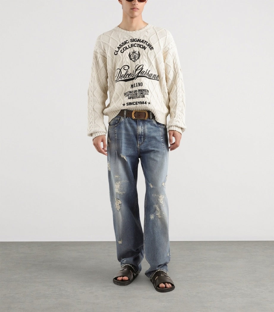 Dolce & Gabbana DG Distressed Straight-Leg Jeans - image 3