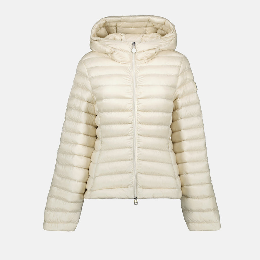 Moncler Cream Lightweight Hooded Down Jacket