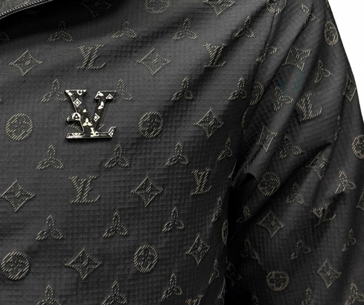 Louis Vuitton Black LV Monogram Hooded Windbreaker - image 4