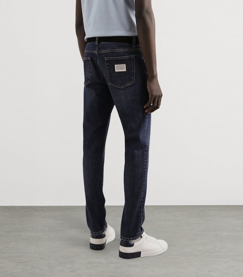 Dolce & Gabbana DG Slim-Fit Logo Plaque Jeans - image 3