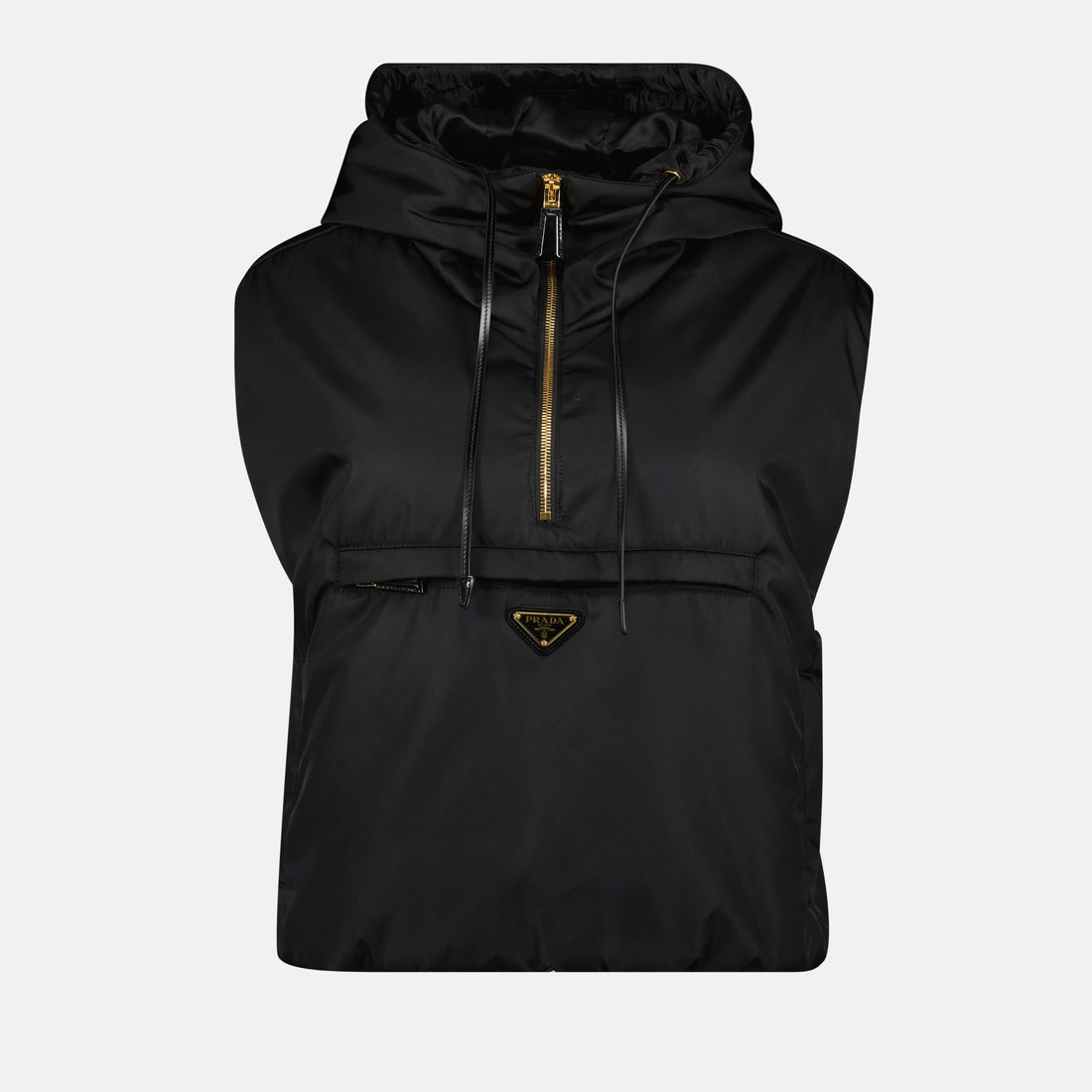 Hooded Nylon Zip Vest