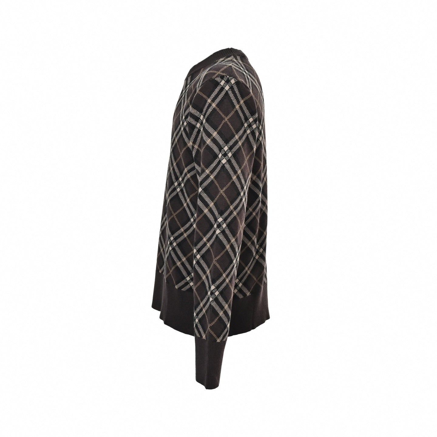Burberry Brown Checked Wool Jumper - image 2