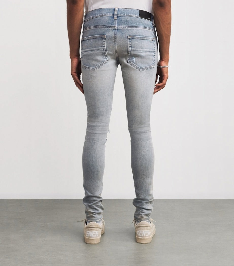 Amiri MX1 Suede-Panel Distressed Straight - image 4