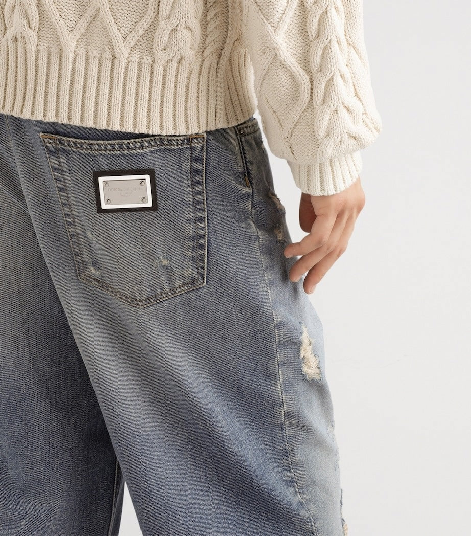Dolce & Gabbana DG Distressed Straight-Leg Jeans - image 2