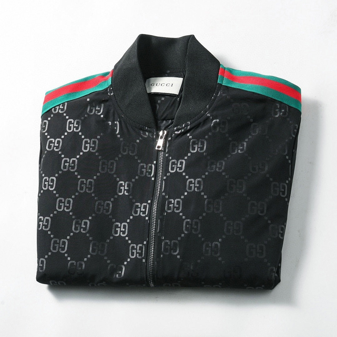 Gucci Black GG Monogram Track Jacket with Signature Web Stripes - image 7