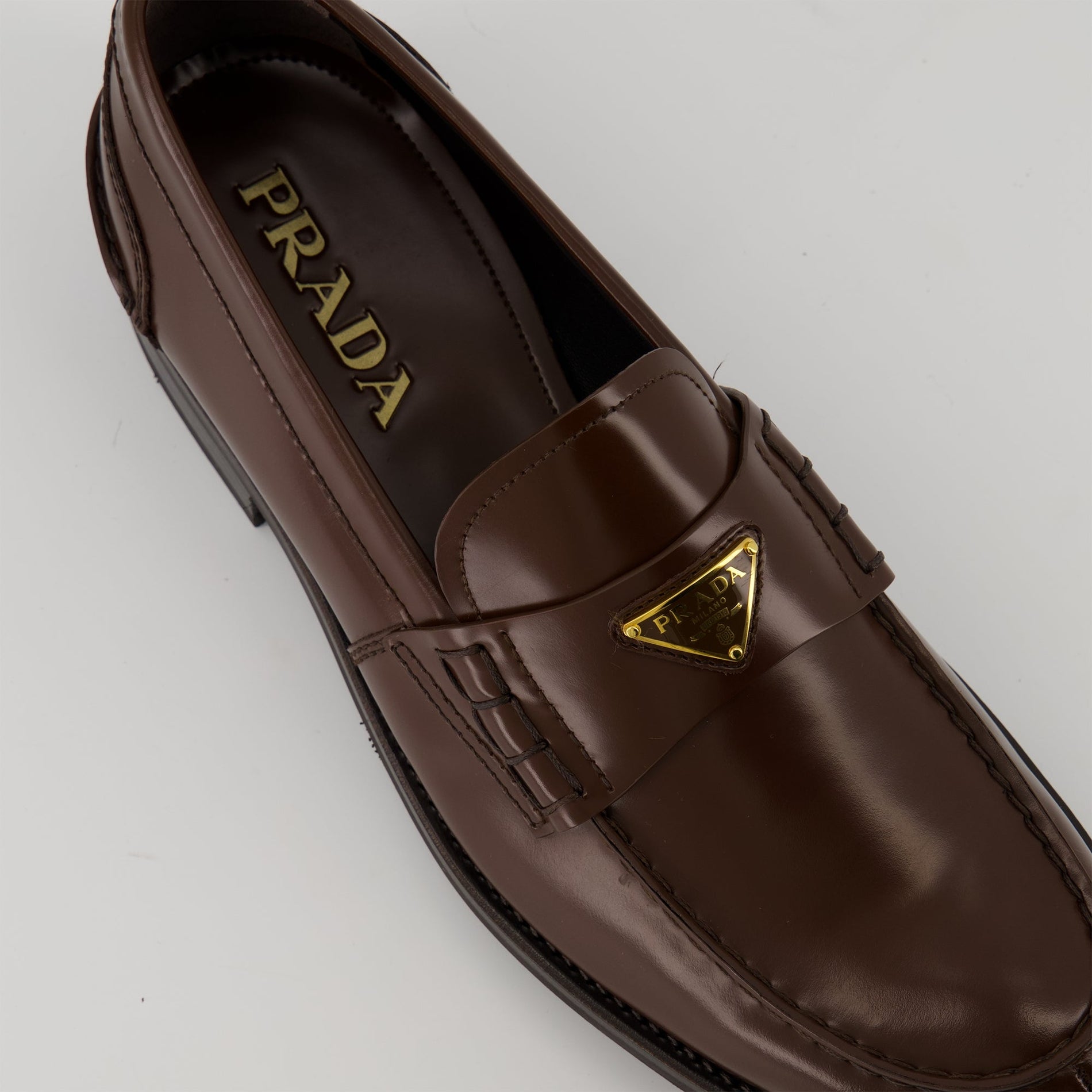 Prada Brushed Leather Loafers - image 5