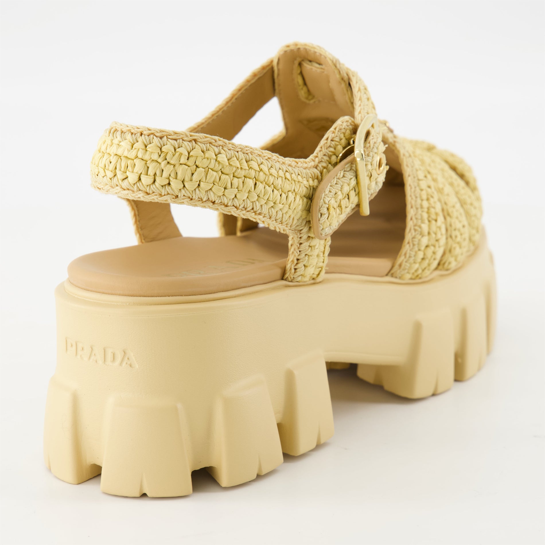Prada Raffia Platform Sandals - image 4