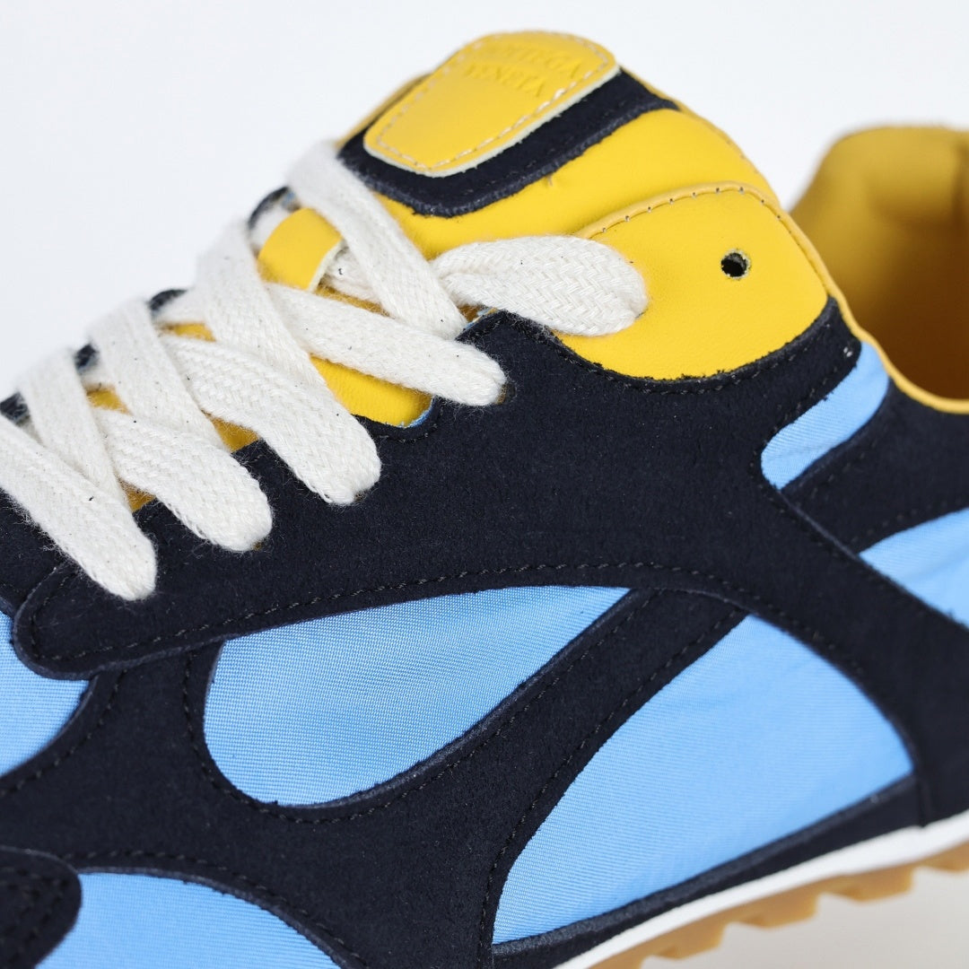 Bottega Veneta Orbit Flash Sneakers in Navy, Light Blue & Yellow - image 3