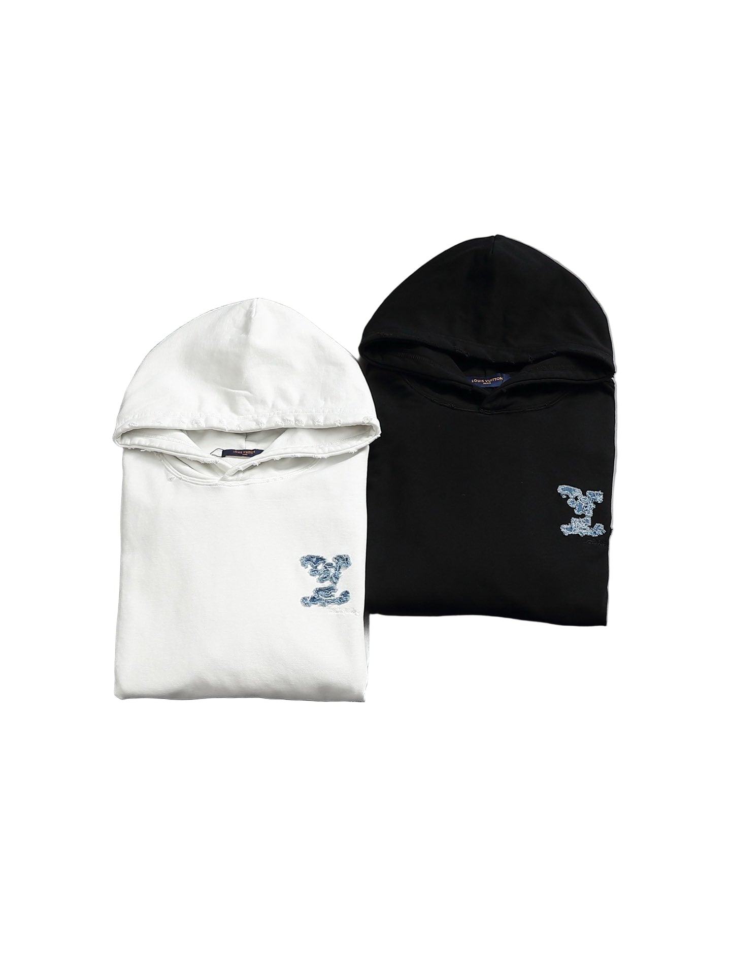 Louis Vuitton White Gradient Hoodie with Blue LV Patch - image 10