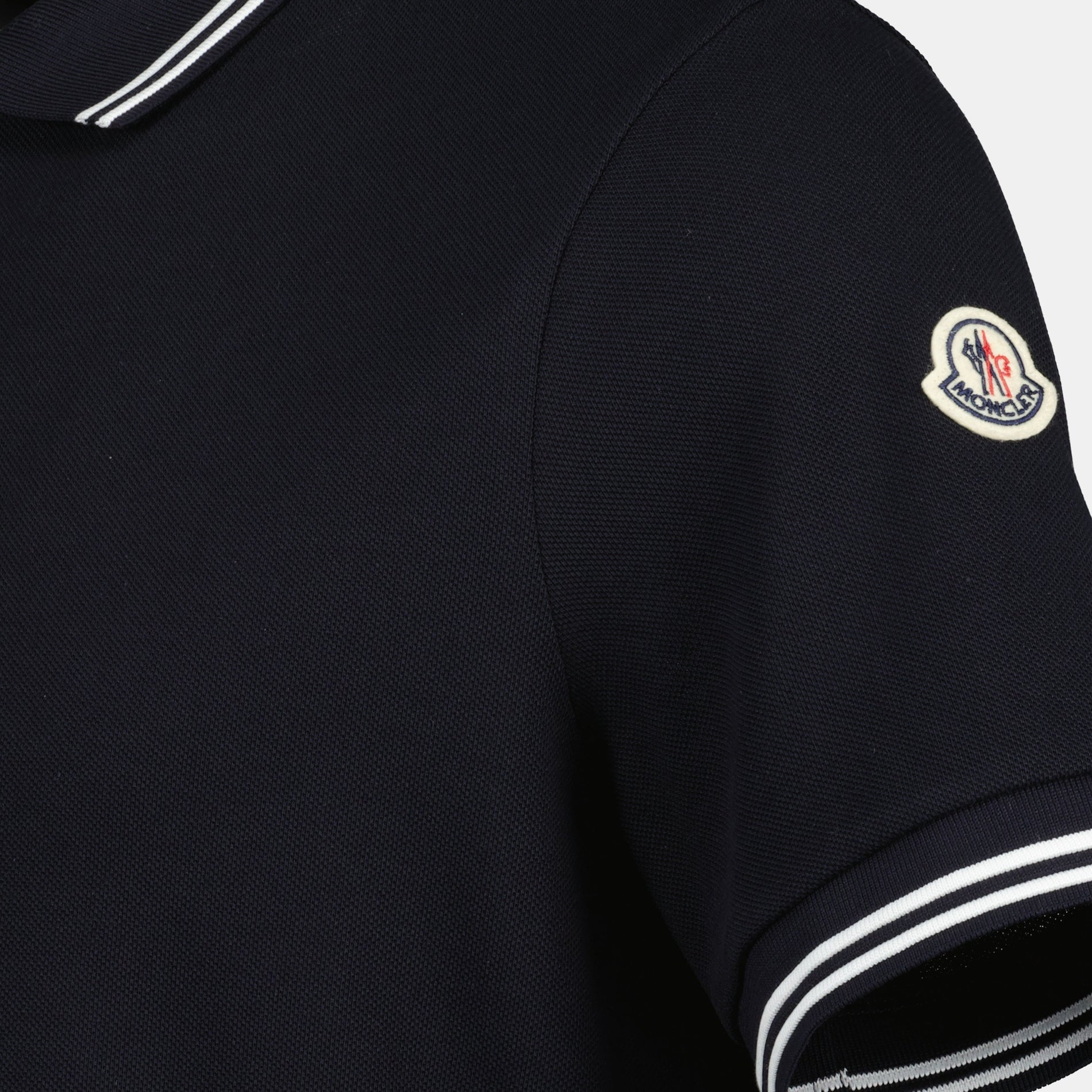 Moncler Navy Polo Shirt with Contrast Stripe Trim - image 5