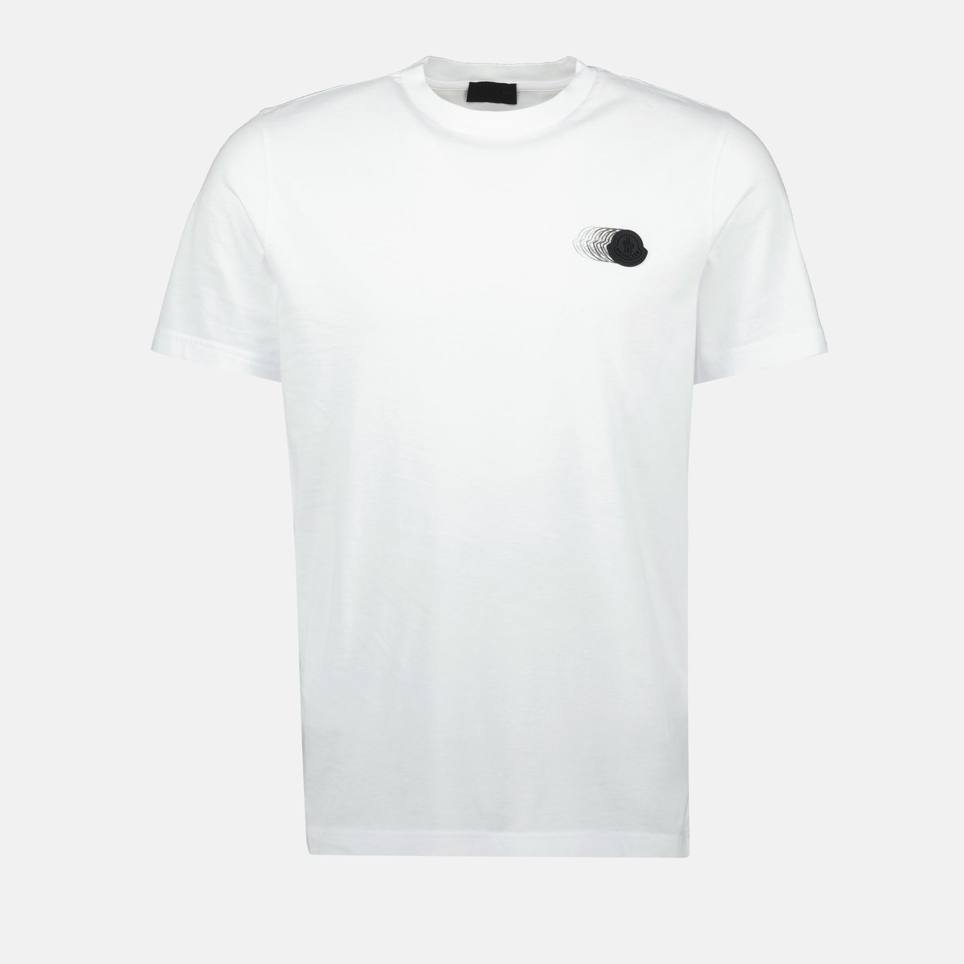 Moncler White Faded Logo Print T-Shirt