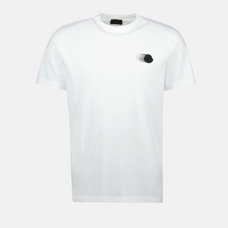 Moncler White Faded Logo Print T-Shirt