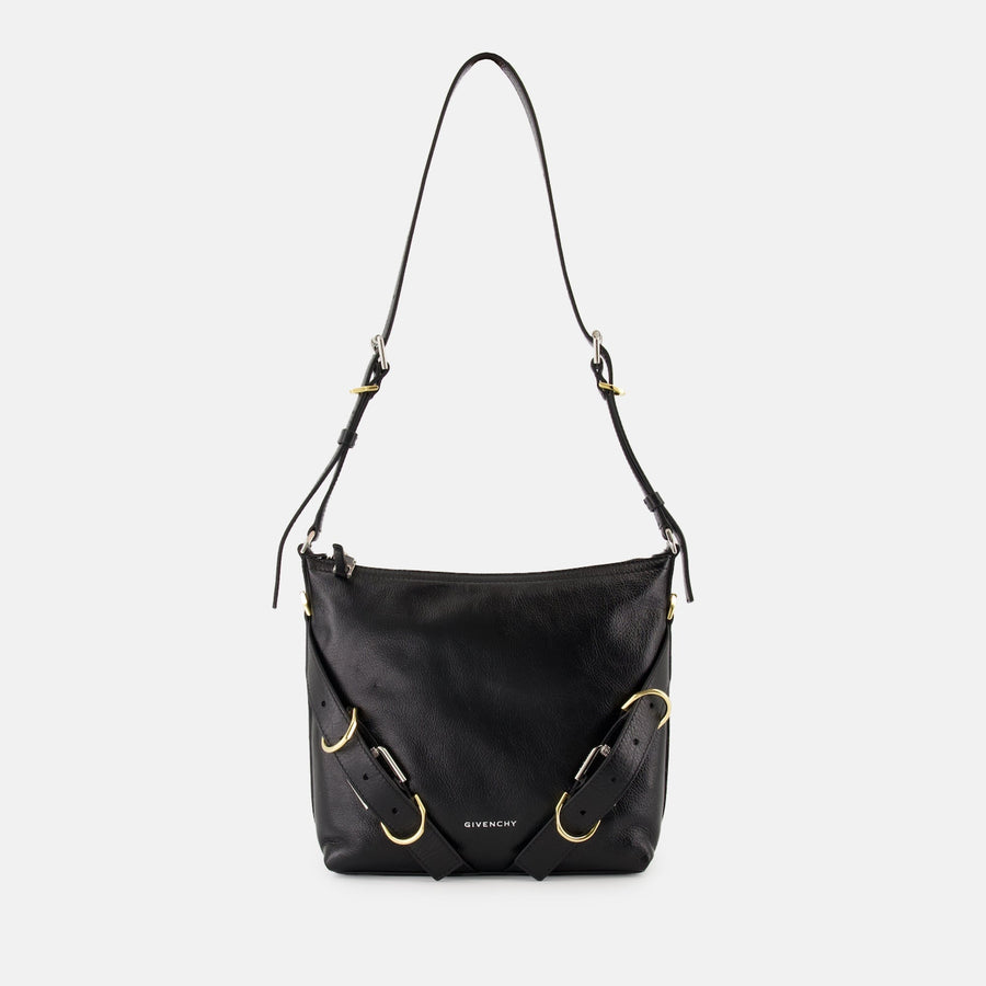 Givenchy Black Leather Shoulder Bag with Strap Detail