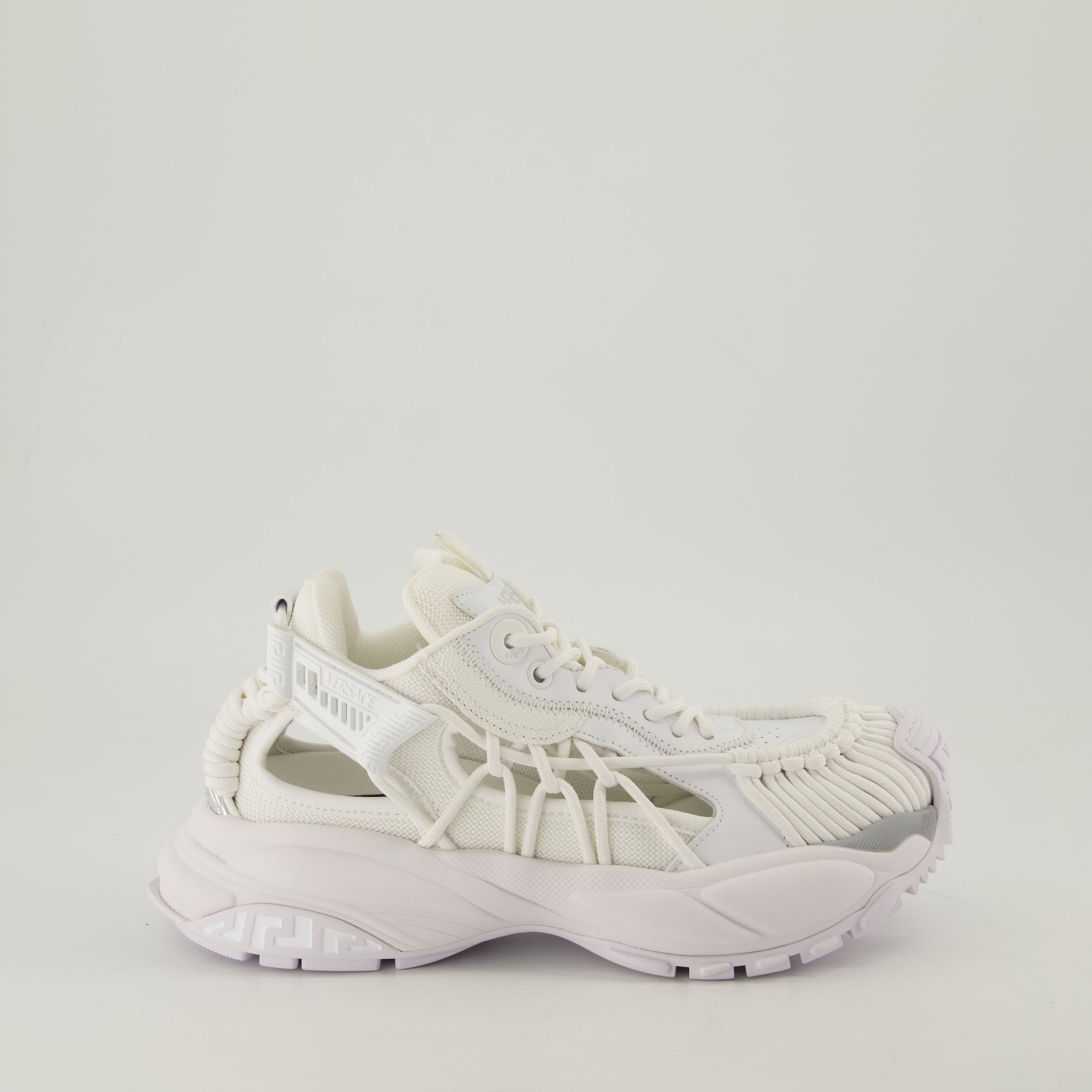 Versace White Cutout Chunky Sneakers